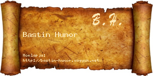 Bastin Hunor névjegykártya